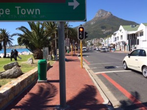 De boulevard in Camps Bay, Cape Town.