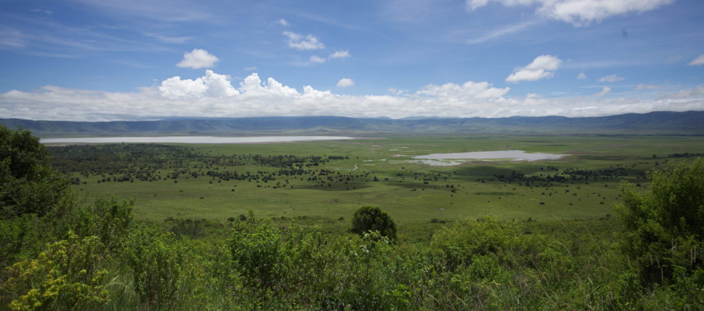 Overview of the crater from the rim.