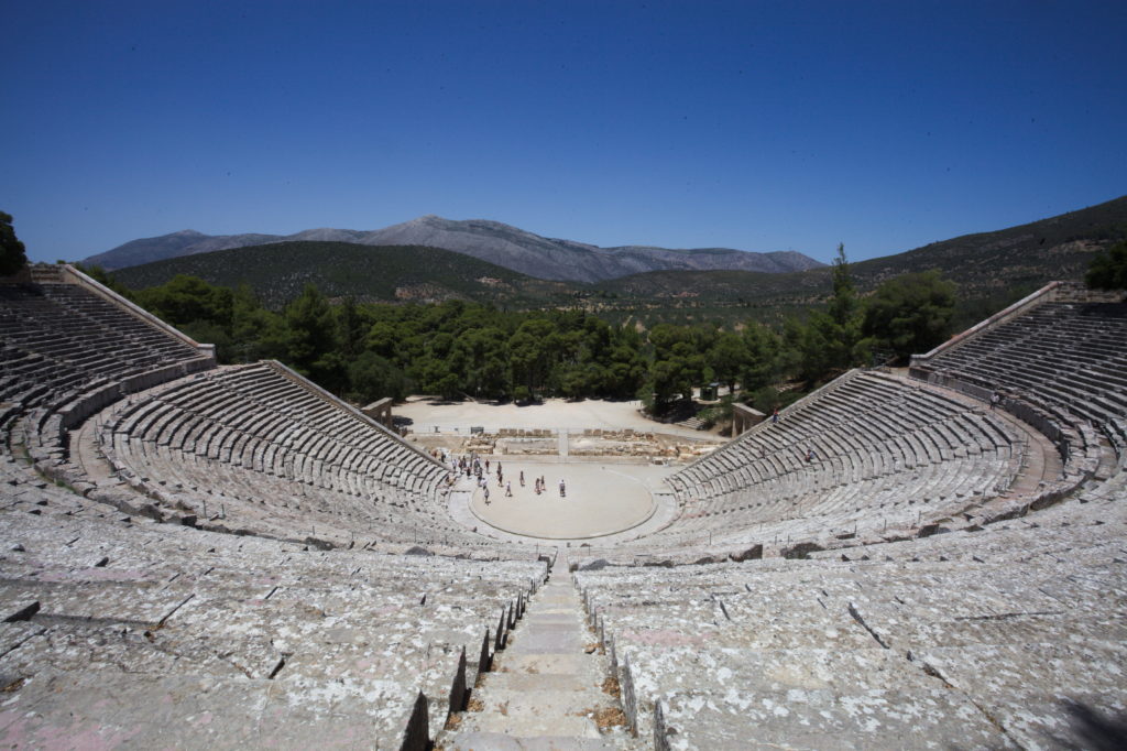 Largest remaining amphitheater in Epidaurus.