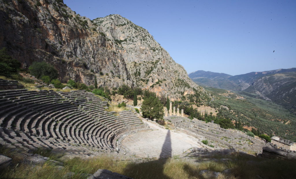 View over Delphi from the top of the amphitheater.