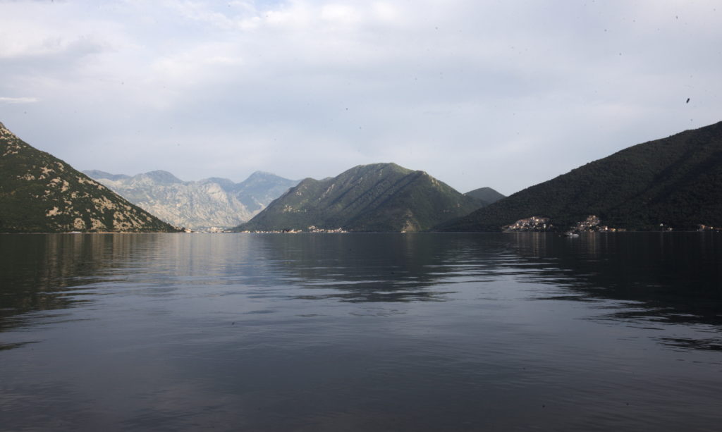 Bay of Kotor in Macedonia around sunset.